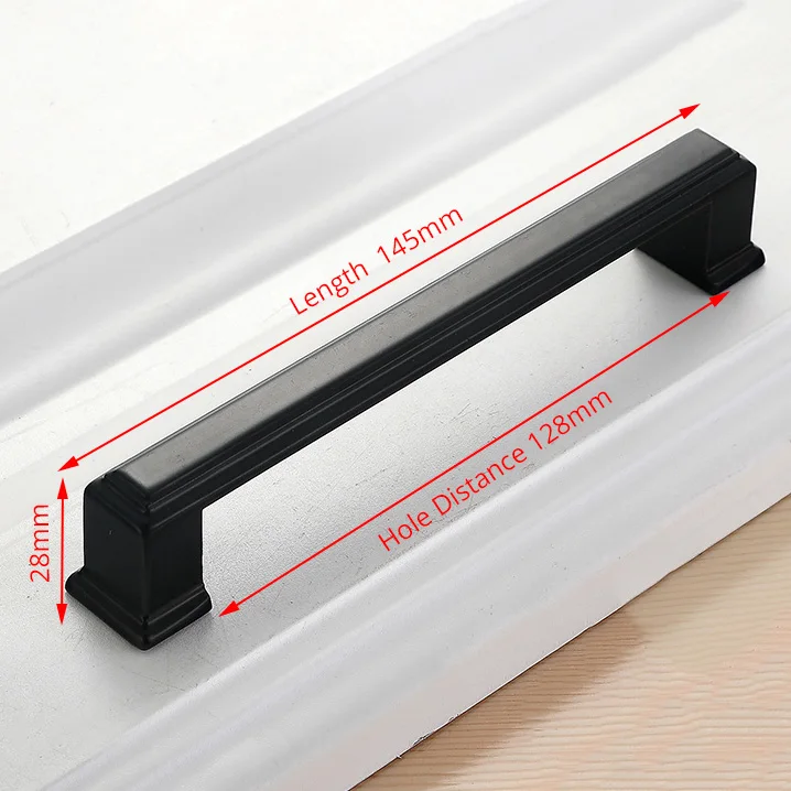 KAK 10 Stück schwarze Schrankgriffe im amerikanischen Stil aus massiver Aluminiumlegierung für Küchenschrank, Schubladenknöpfe, Möbelgriff-Hardware