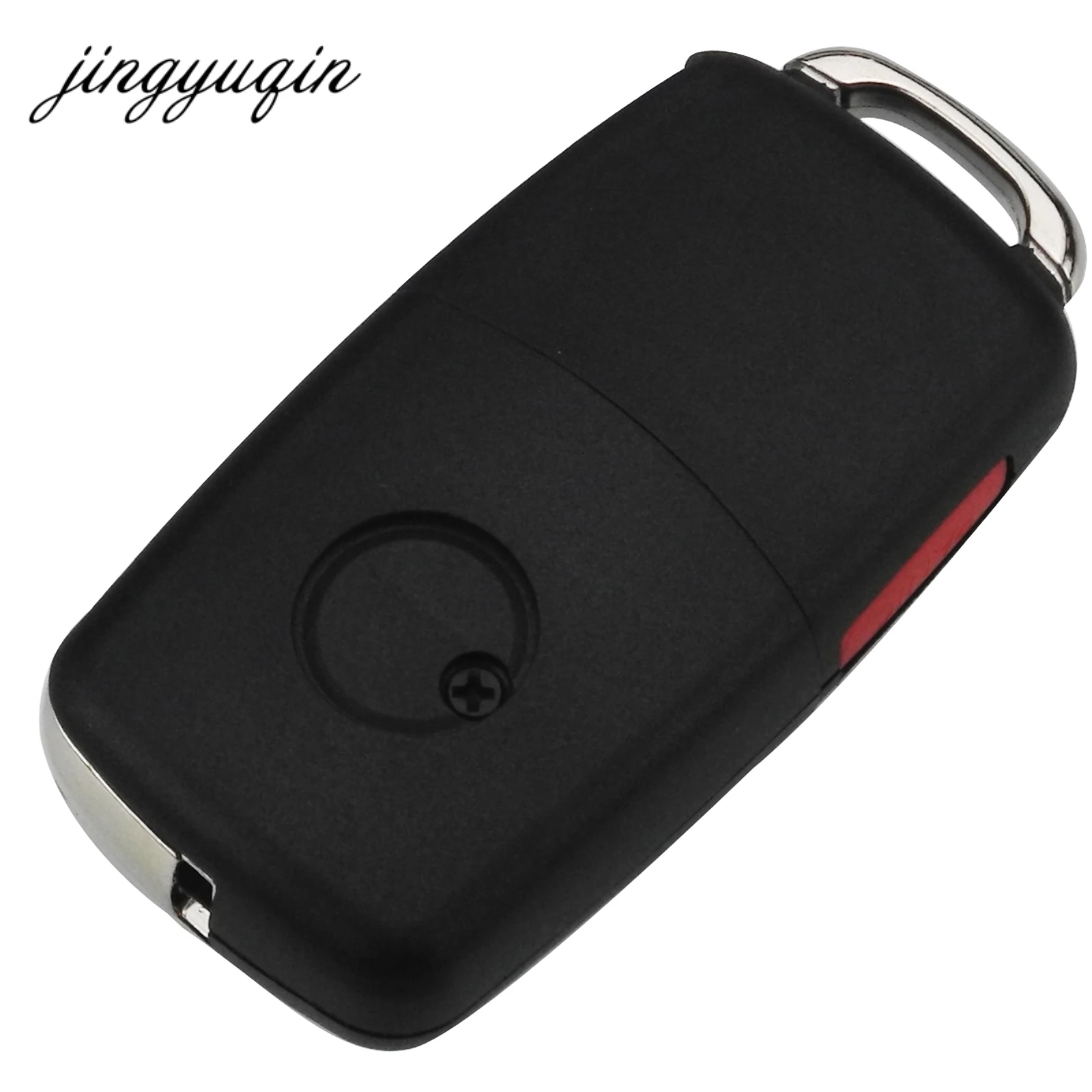 jingyuqin 30pcs 2 Button Remote Flip Car Key Shell for VW Volkswagen MK4 Bora Golf 4 5 6 Passat Polo Bora Touran Touareg