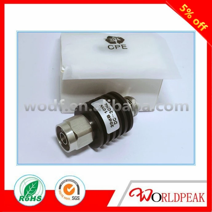 Free shipping 2pcs coaxial fixed attenuators N male to female 10w 3Ghz 20dB