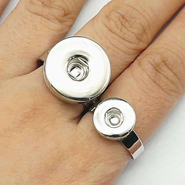 Fashion Simple metal snap rings adjustable fit 12MM/18MM snap buttons jewelry JZ0029