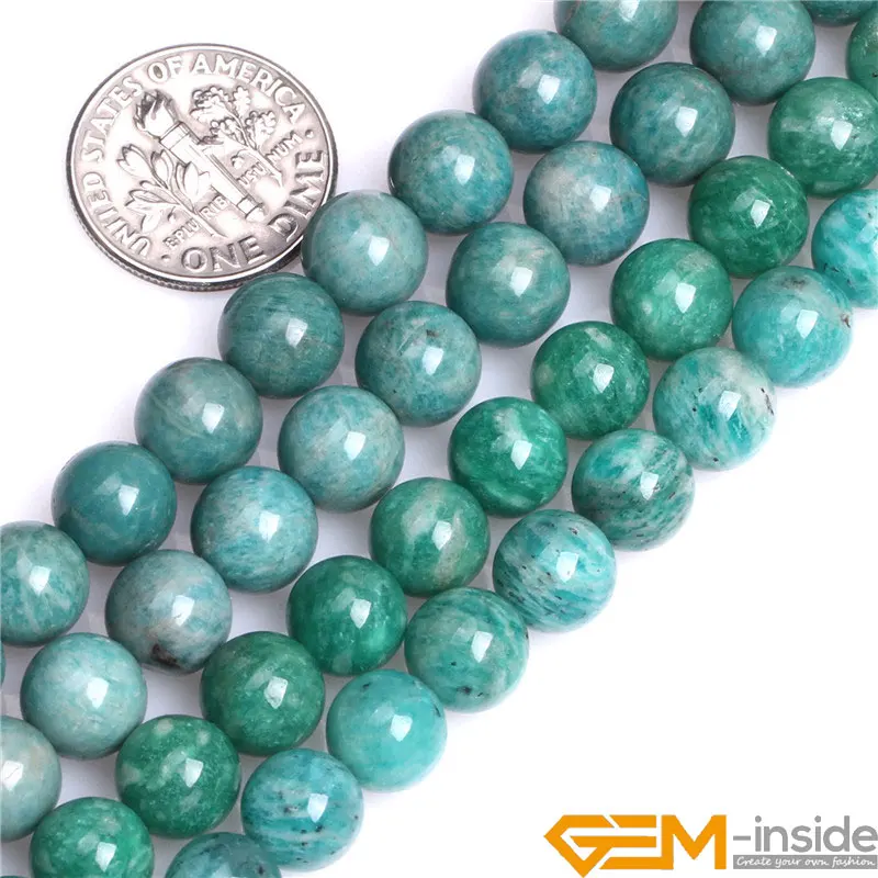 Natural 6mm 8mm 10mm Russian Amazonite Round Stone Loose Beads For Jewelry Making Strand 15 Inch