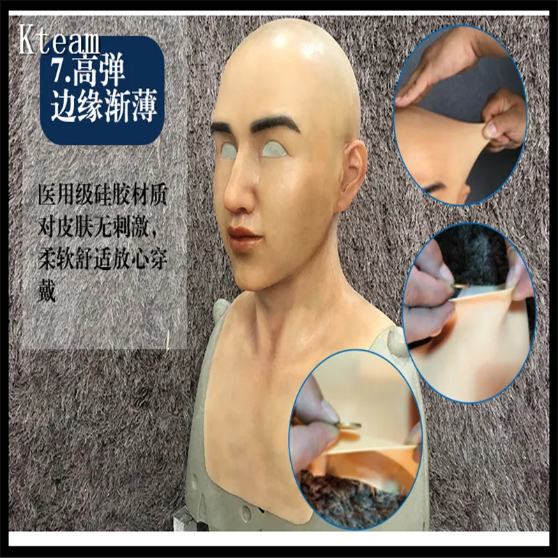 New Halloween Mask Male Silicone Mask Masquerade Masks Cosplay Top Quality Handsome Man Crossdresser Costume DHL Free Shipping