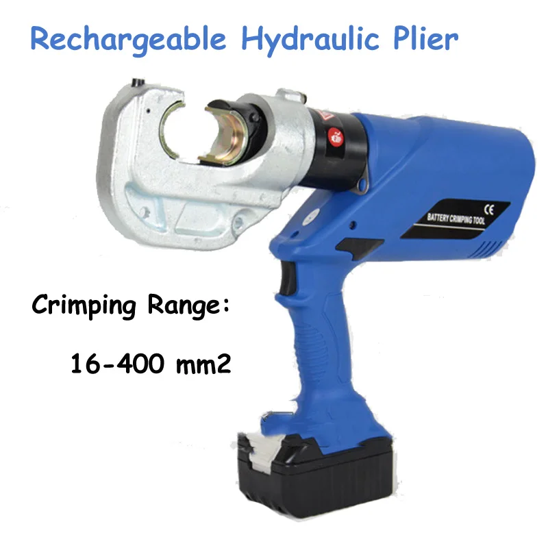 

Rechargeable Hydraulic Plier Electric Crimping Tool Battery Powered Wire Crimper with 16-400mm2 Crimping Range HL-400