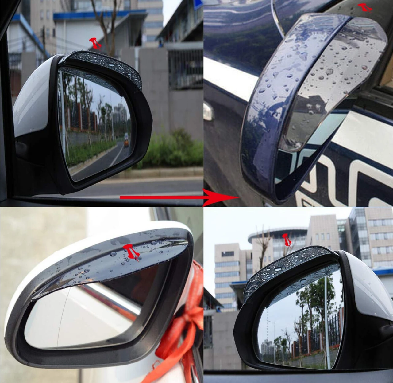 2pcs PVC Car rain eyebrow Cover Accessories for Dacia duster logan sandero stepway lodgy mcv 2 dokker Auto Accessories