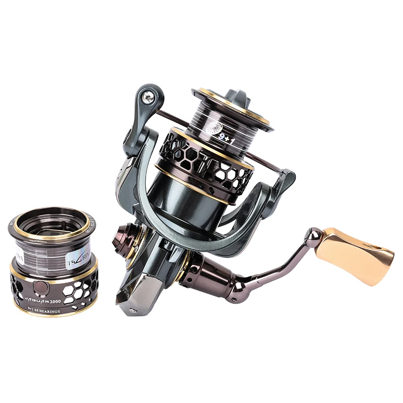 Tsurinoya Jaguar Spinning Reel Dubbele Spool 9 + 1BB 5.2:1 Rvs Lager Voor Sea Trout Pike Vissen Wiel Coil molens vissen