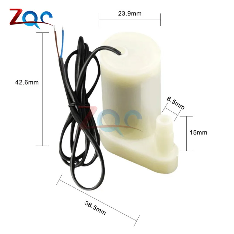 Mini Micro Submersible Water Pump 100L/H DC 3V Low Noise Brushless Motor Pump Horizontal Vertical 1m Soft Hose