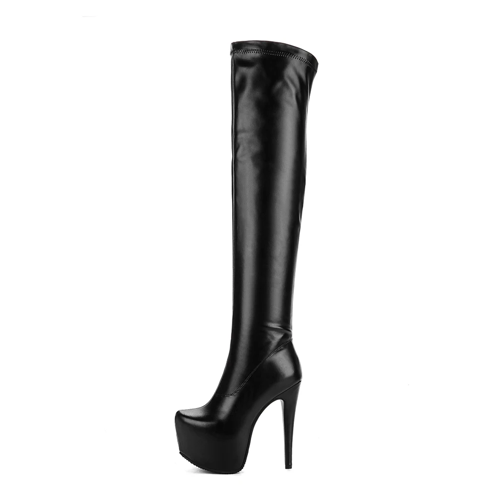 DoraTasia-Botas femininas de plataforma acima do joelho, salto super alto, sapatos de festa, marca de moda, plus size 33-48, 2022