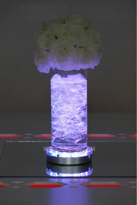 20pcs/lot LED glass flower Vase Base light,RGB changing colorful lamp for Hookah shisha, Candelabra ,wedding party decoration