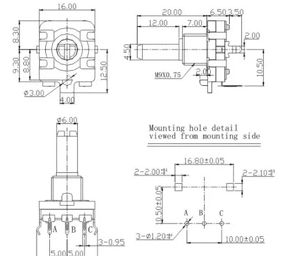 [VK]  EC16 encoder 24 position pulse digital adjustment volume potentiometer 20MM half shaft 360 degrees unlimited switch