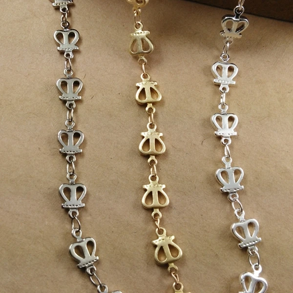 Whole Sales 4 Meters Crown Design Link Handmade Chain For Making Necklace