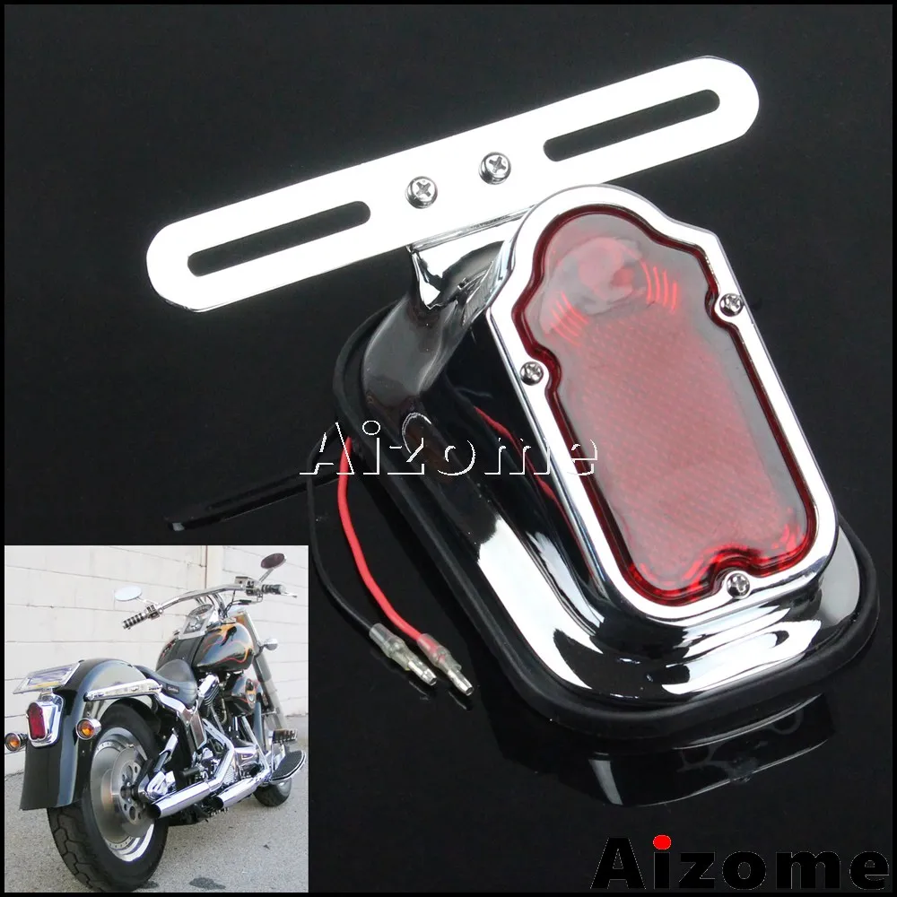 Motorcycle Rear Stop Tombstone Skull Brake Tail Light For Chopper Bobber Sportster Cruiser Custom Chrome Retro Lamp Taillight 