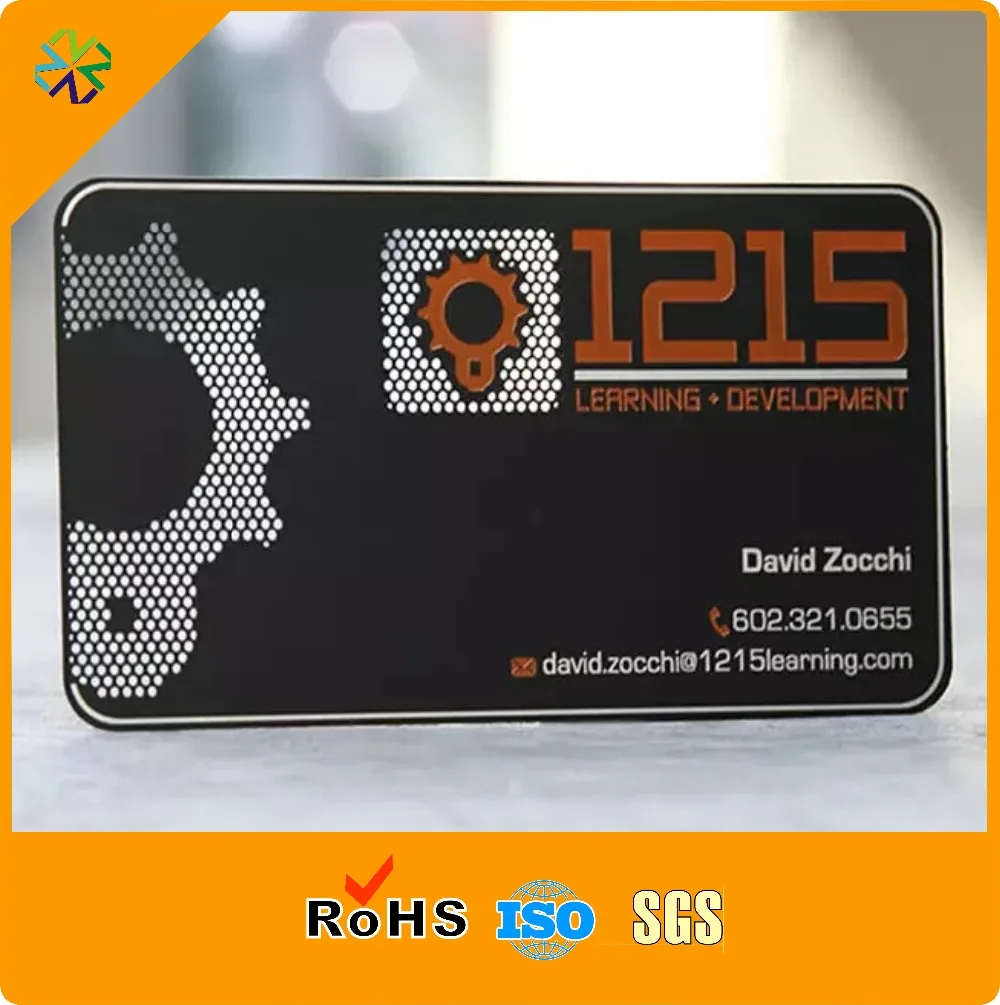 100pcs/lot factory unit price matte black metal business card