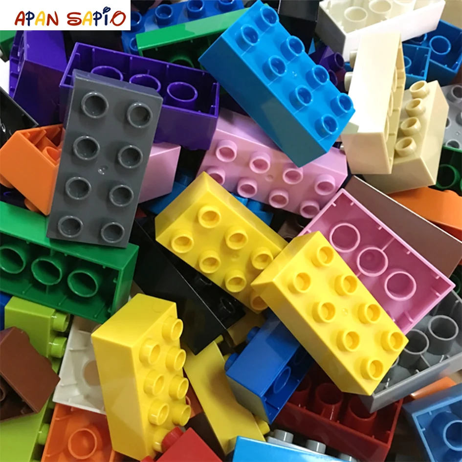 Big Size DIY Building Blocks Thick Figures Bricks 2x4Dot 8PCS Educational Creative Toys for Children Compatible With Brands