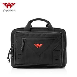 Yakeda Tactical Double Handgun Firearm Case Discreet Pistol Bag - Additional Magazine Storage Slots gun bag