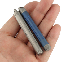 Blue Gray Titanium Alloy Seals Waterproof Toothpick-holder Earwax Spoon Canister Bottle EDC