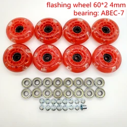 free shipping roller skates flashing wheel children 60*24 mm 64*24 mm bearing ABEC-9