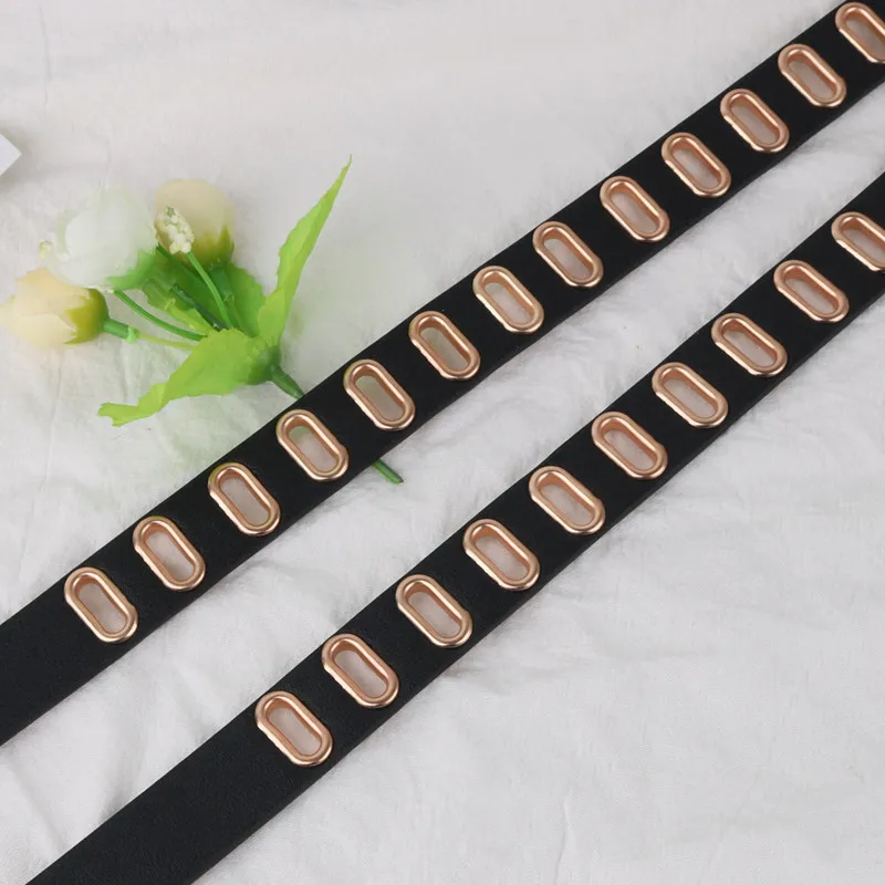 New Spring Summer Single Exhaust Eye Button PU Leather Belt Soft Fashion Gold Pin Buckle Waistbands For Dress Women Jeans Belts