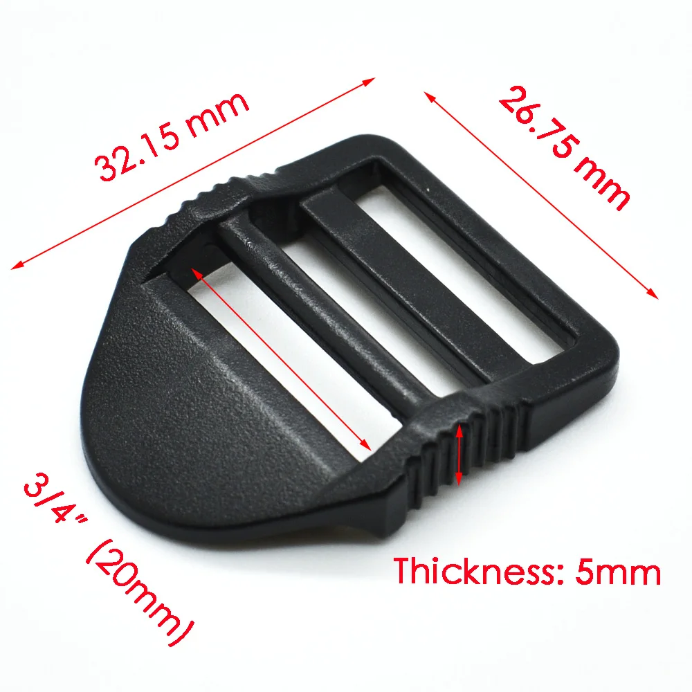 1pcs/pack Ladder Lock Slider Plastic Buckles Belt buckle Backpack Straps Webbin 20mm 26mm 31mm 38mm Black