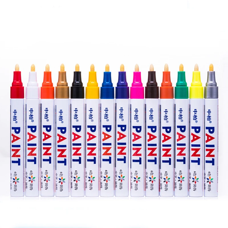 14 Colors Permanent Marker Pen Waterproof Metal Art Marker Pen Oil Fill Paint for School DIY Tyre Tire Tread CD Paint Markers