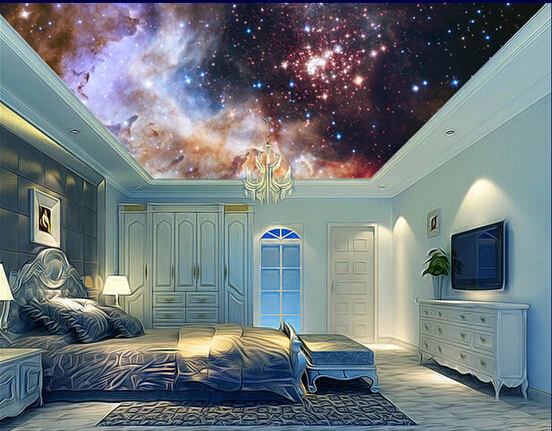 

Custom wallpaper, universe star universe KTV bars used in bedroom ceiling wall waterproof vinyl papel DE parede