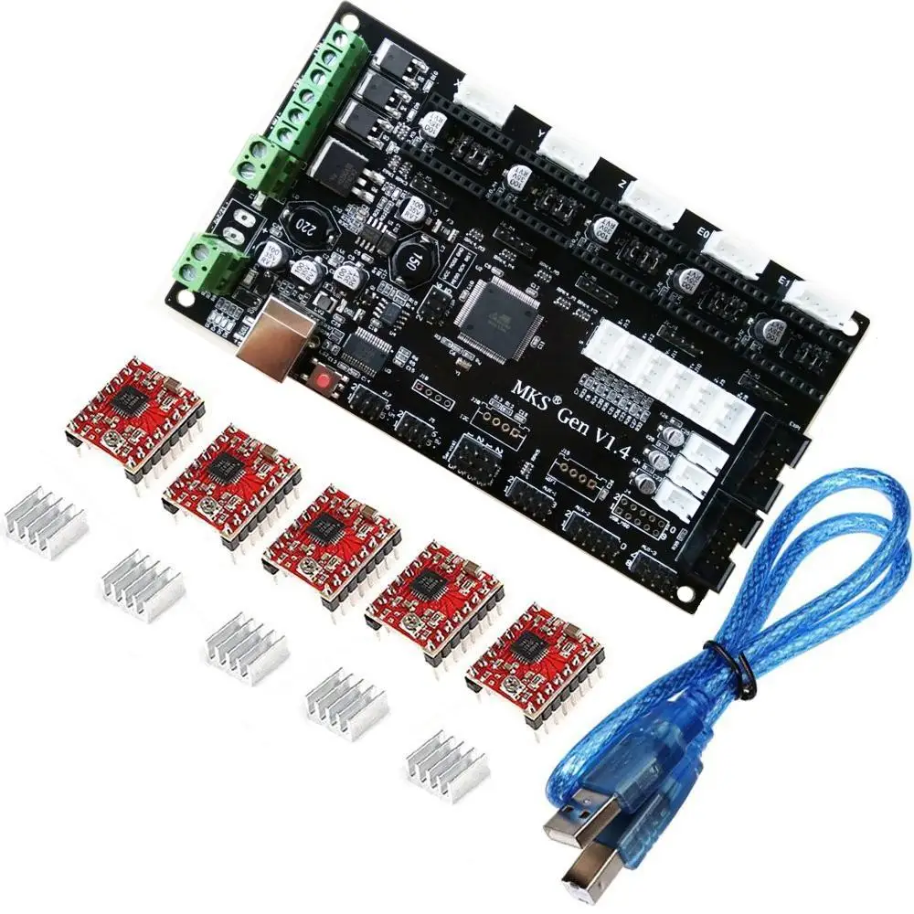 

Official iSmaring MKS Gen V1.4 integrated mainboard compatible with 5 pcs A4988