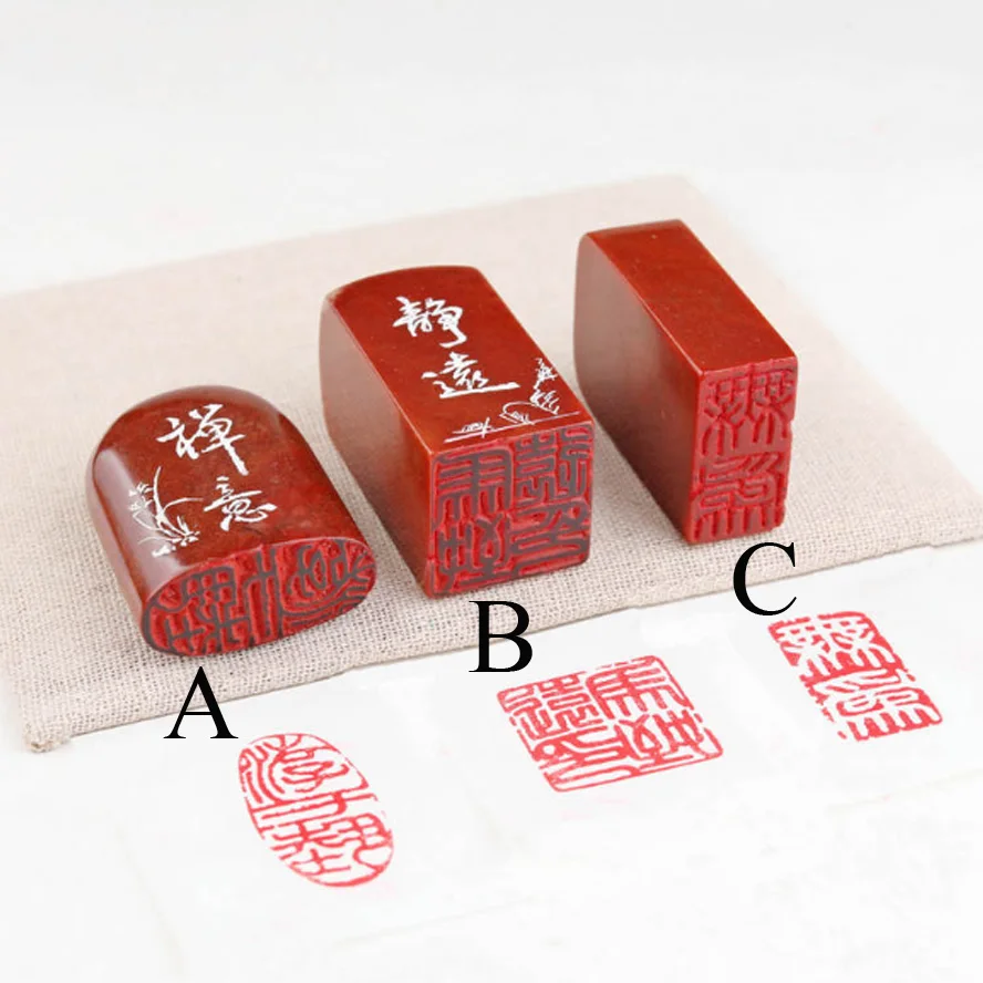 3 pcs/set Chinese Stamp Seal Set Blank Art Signet seal stone for practice painting calligraphy  Art supplies