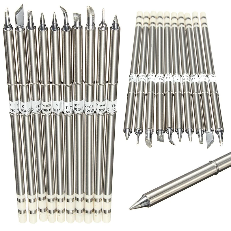 

10pcs/lots T12 Series Replacement Soldering Tips Set for Hakko Soldering Station