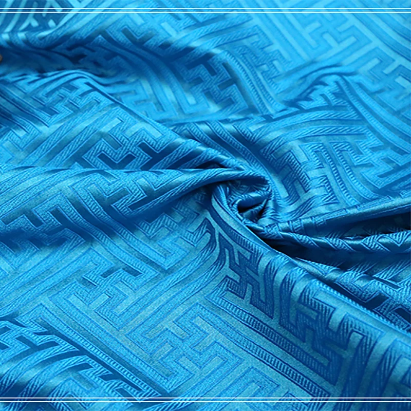 Imported Japanese style blue Metallic Jacquard Brocade Fabric, yarn dyed fabric for patchwork Women Coat Dress tissue 75x100cm