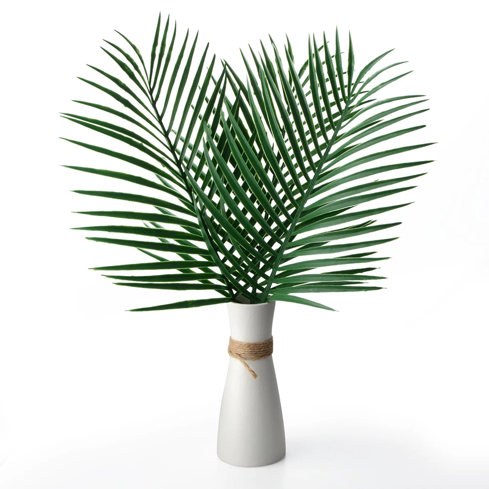 

8Pcs/set Artificial Palm Leaves Stems Faux Tropical Palm Tree Leaf Simulation Green Plants Home Room Garden outdoor Decoration