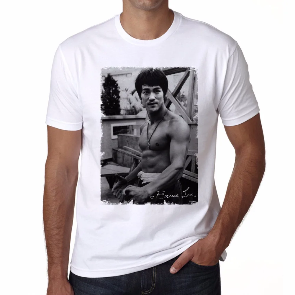 2019 New Man Casual T Shirt Tops Tee Bruce Li Jeet Kune Do  White Cotton T-Shirt, Ideal Gift print Your Own Tee Shirt