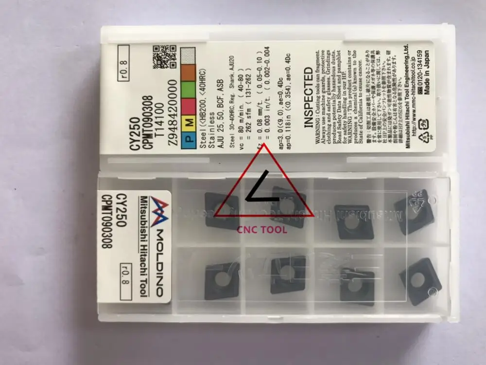 CPMT090308 CY250 10pcs Hitachi high cutting performance CNC indexable inserts