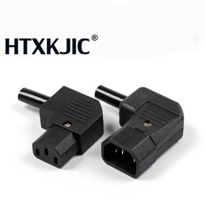 IEC C13 Left Angle Rewirable Horizontal Connector 125V-250V C13 90 Degree Plug c14 1pair