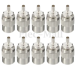 10pcs Connector UHF male PL259 plug solder RG8 RG213 LMR400 7D-FB cable silver