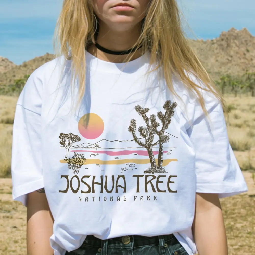 

New Joshua Tree Vintage Women Tshirts Graphic Summer Tees California Harajuku Tops National Park Southwest Desert Travel T-shirt