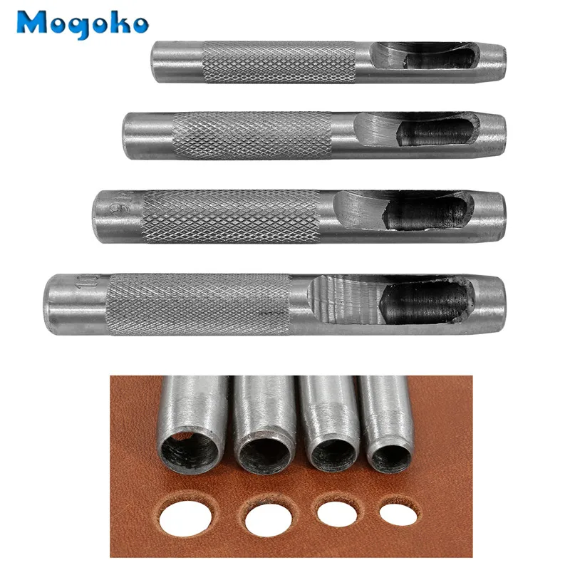 Mogoko Leather Hole Punch Tool 1-10mm Round Hollow Punch Tool for Leather Watch Bands Belts Canvas Paper Plastics Leathercraft