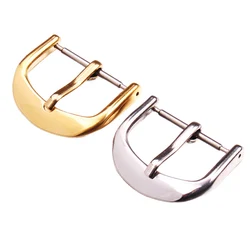 316L Solid Stainless Steel Watch Buckle Silver Gold Polished Watch Band Strap Clasp 12 14 16 18 20 22mm Clock Accessories