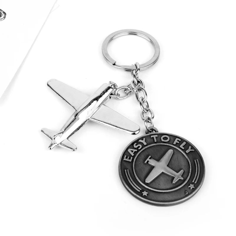 dongsheng Silver Plated Airplane Sky Team Alliance Keychain keyfob Star Alliance Airlines Key Chains Aircraft Plain Souvenirs-50