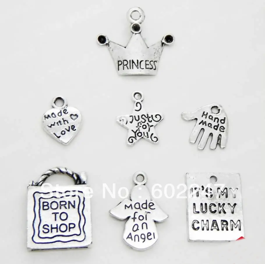 Wholesales Tibetan Silver Best Wishes Theme Charm Pendant Finding Bead Jewellery Making