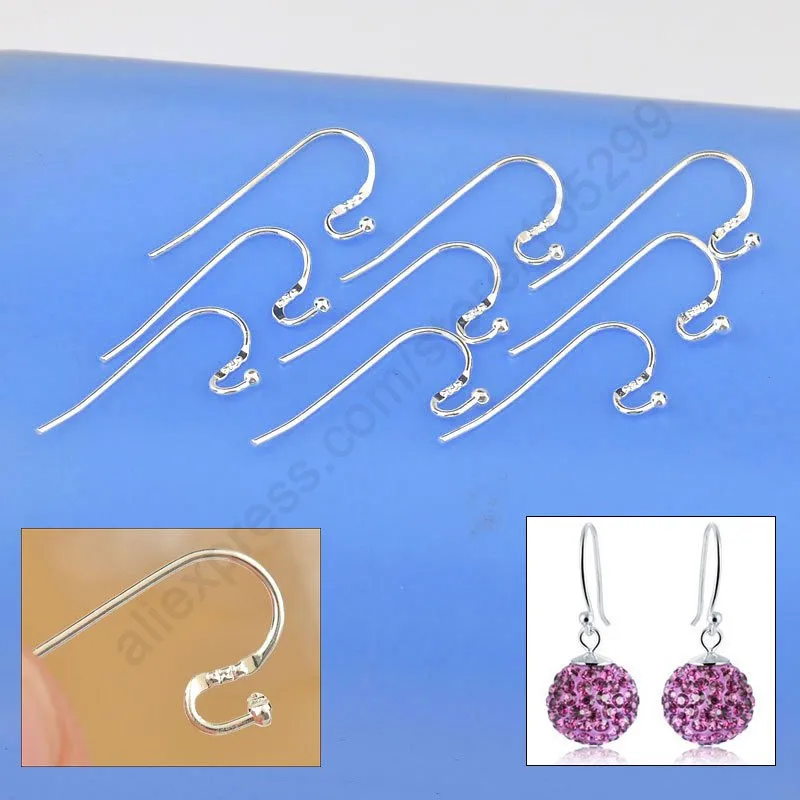 Earring Findings Genuine 925 Sterling Silver Jewellery Ear Wire S Ball Hooks DIY Handmade Collections Top Quality