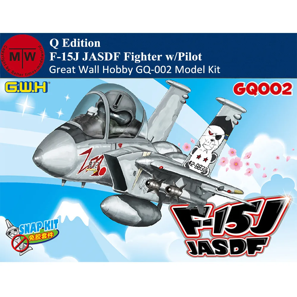 

Great Wall Hobby GQ-002 F-15J JASDF Fighter Q Edition w/Pilot Assembly Model Snap Kits