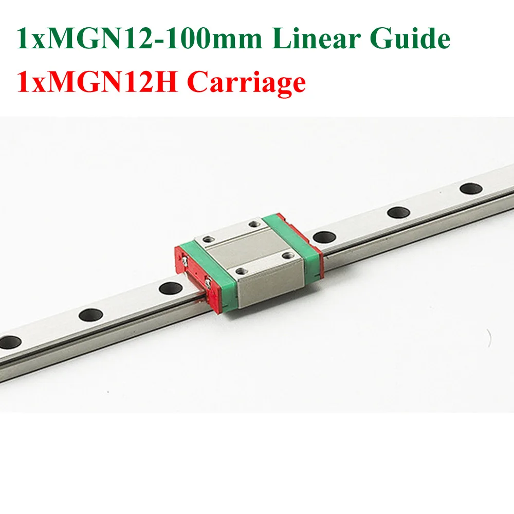 MR12 MGN12 12mm Mini Linear Guide 100mm With MGN12H Linear Block Carriage CNC X Y Z Axis Kossel