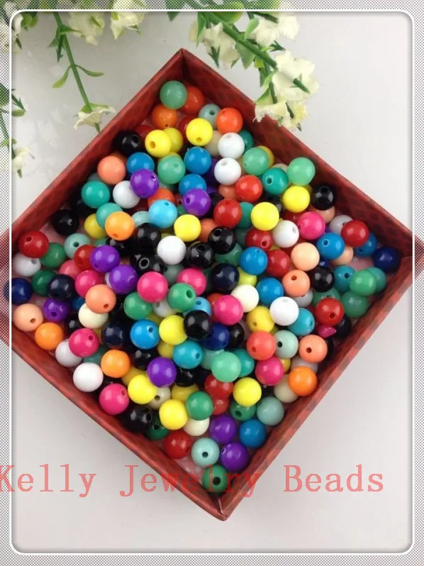 

1000PCS/lot 6mm Acrylic Solid Bubblegum Beads Girls Round Acrylic Chunky Beads for Jewelry Making Necklace Bracelet DIY Beads