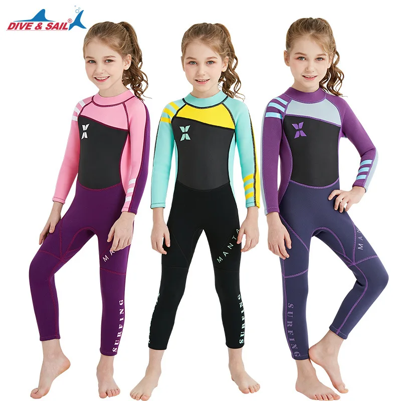 

Children's diving suit 2.5MM Siamese female wetsuit warm water mother clothes