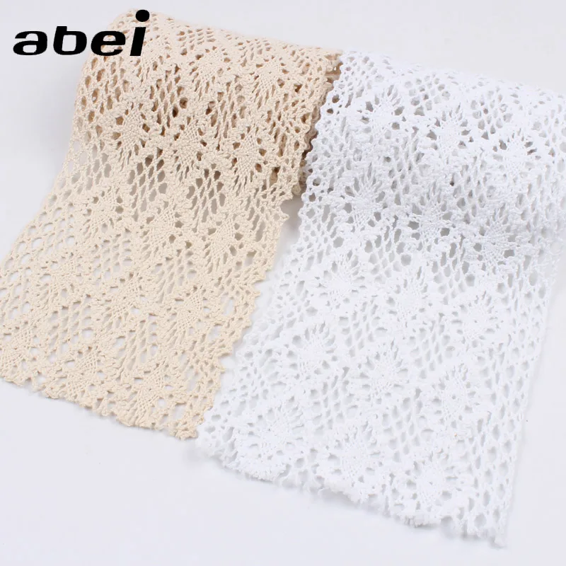 

1Yard 11cm Width White Black Beige Cotton Lace Ribbon Sewing Accessories Cotton Fabric Trims Material Curtain Home Texile Edge