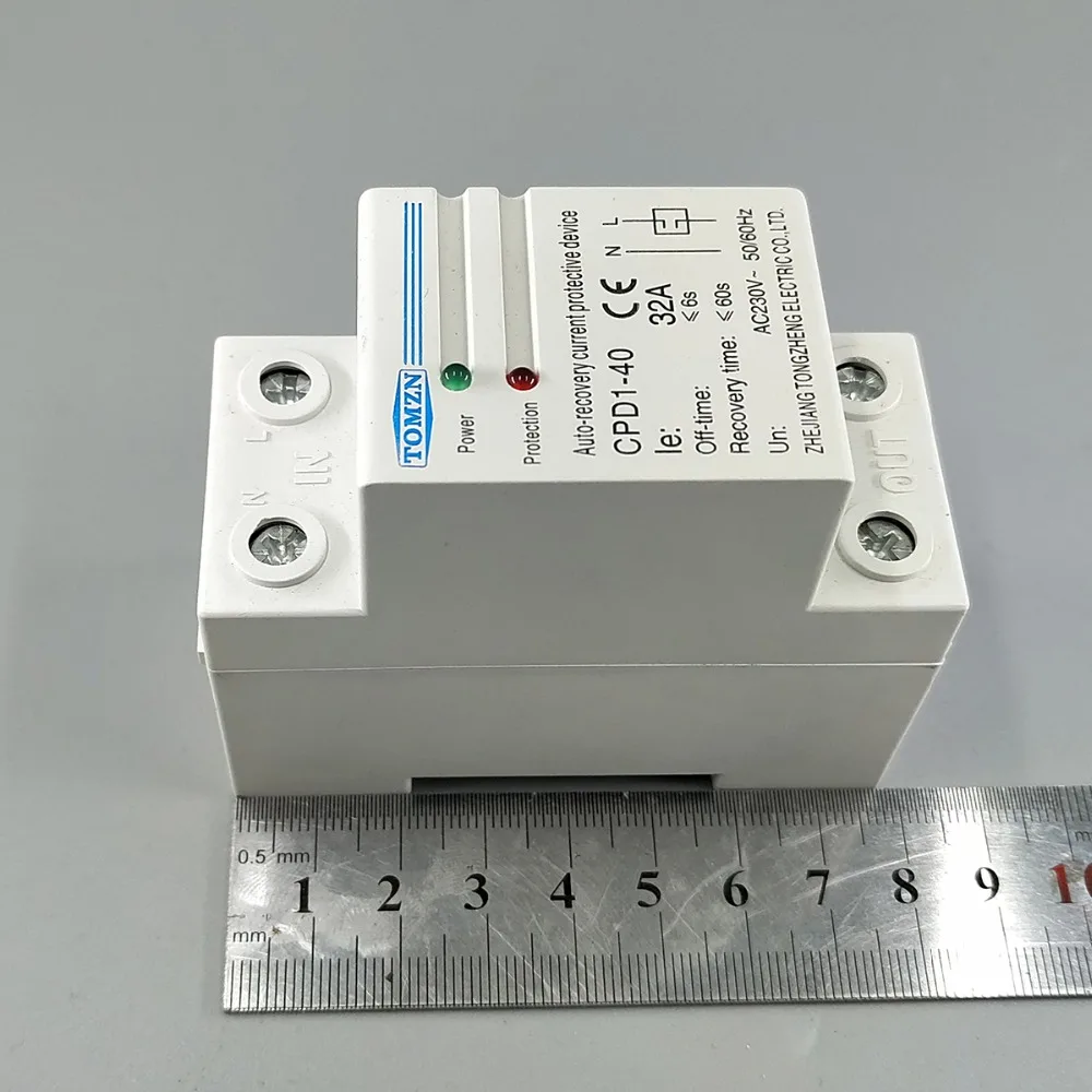 32A   230V 50/60hz Din rail automatic recovery reconnect over Current limiting protective device protector