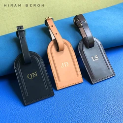 Personalized Custom Initial Luggage Tags Travel Accessories for Suitcase Business Bag Vegetable Tanned Leather