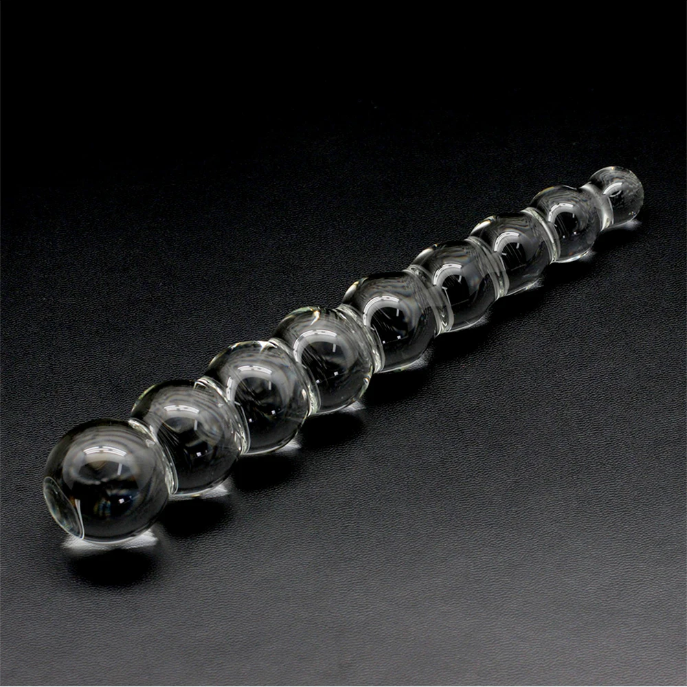 Smspade Crystal Glass Dildo Anal Beads Butt Plug With 9 Beads Anal Toys For Womens Sex Products Female Masturbation Glass Dildo