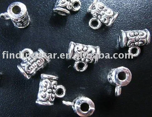 

FREE SHIPPING 450pcs Tibetan silver spiral barrel bail A144