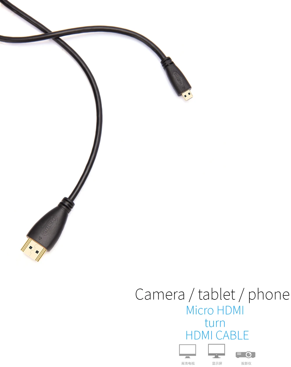 3D 1080 P Micro HDMI al Cavo HDMI Gold-Plated HDMI 1.4 V 1.5 m 3 m 5 m Alta Premium HDMI Adattatore per il Telefono Tablet HDTV Camera