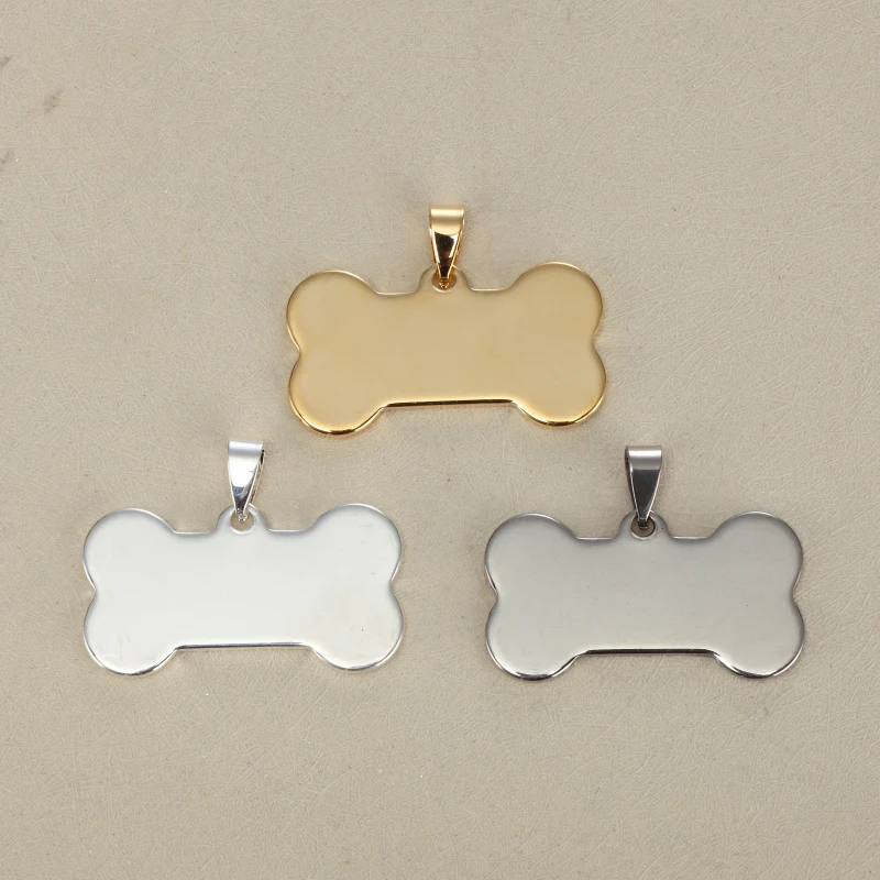 Bone Blank unfinished stainless steel crafts supplies Laser-marking DIY accessories charms Stamp Initial Pendent Jewelry